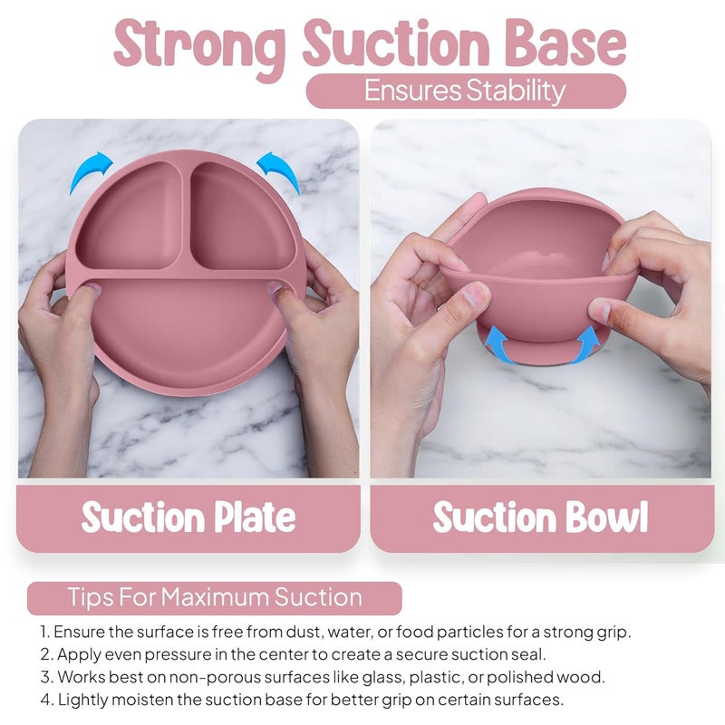 O'doe Baby Weaning Set – 15 Pcs Silicone Baby Feeding Set with Suction Plate, Bowl, Bib, Sippy Cup, Fruit Feeder, Freezer Tray - Image 4